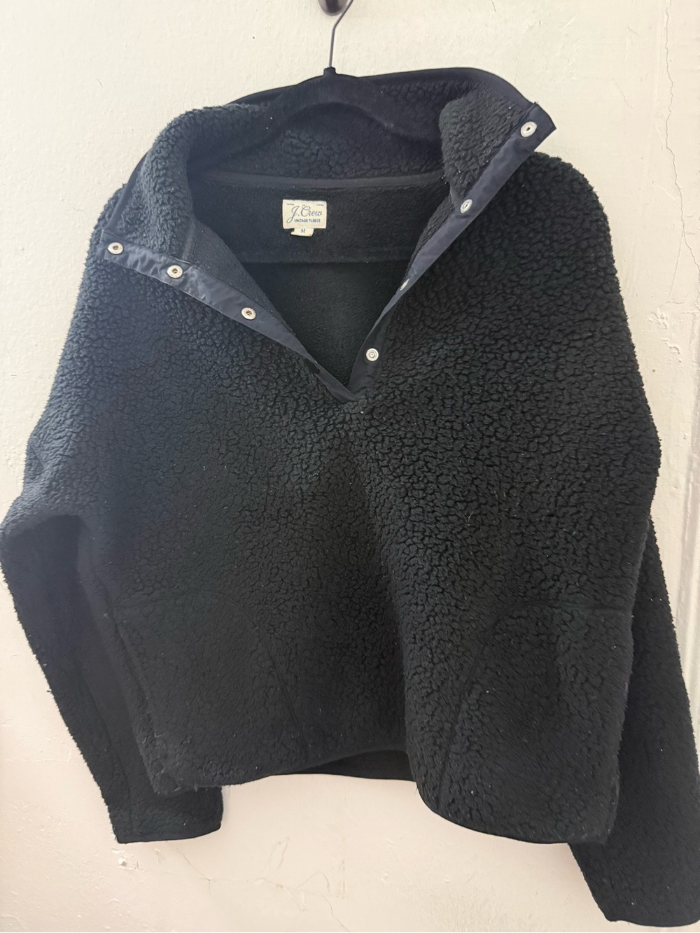 J. Crew Black Snap-Neck Pullover